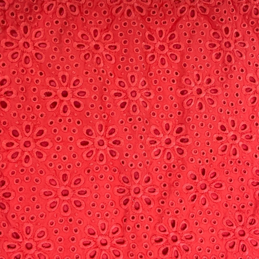 J.Crew No. 2 Pencil Skirt Women 10 Red Excellent Eyelet Lace Floral Embroidery - Picture 2 of 7
